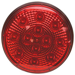 4 LED Diamond Lens Sealed Light with 3-Prong Connector - Red Black Base