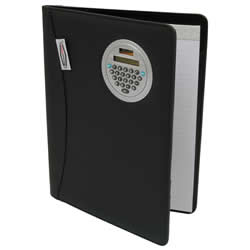 Executive Notepad Holder with Flip-Around Calculator