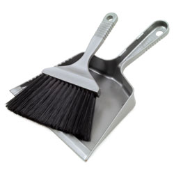 Small Dust Pan and Brush, Grey