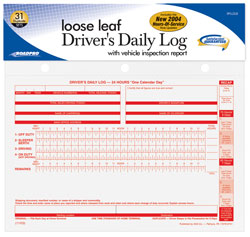 Loose Leaf Driver\'s Daily Log Sheets w/31 Duplicate Sets & Inspection Report