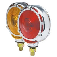 4\" Double-Face Stop/Turn Light with Chrome-Frame Assembly - Red/Amber Lens