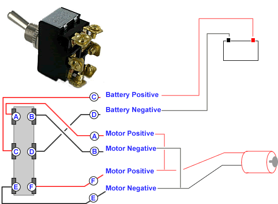 Connecting a 6 Terminal Toggle Switch To a DC Motor ... 12 volt 3 pole switch wiring diagram 